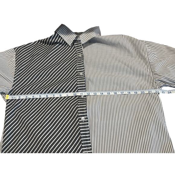 Steve Madden Striped Button Up Oversized Cotton Shirt Women's Size S Goth Retro - Picture 7 of 8